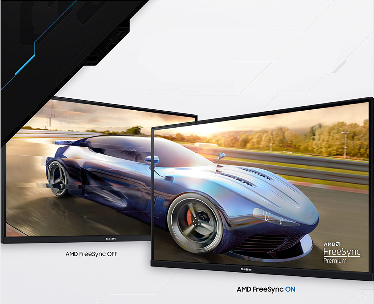 Comparison in image quality between with AMD FreeSync Off and with AMD FreeSync On.